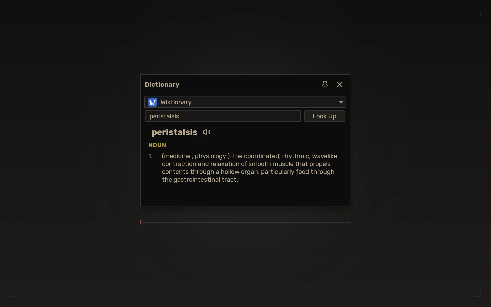 Quick Dictionary popup