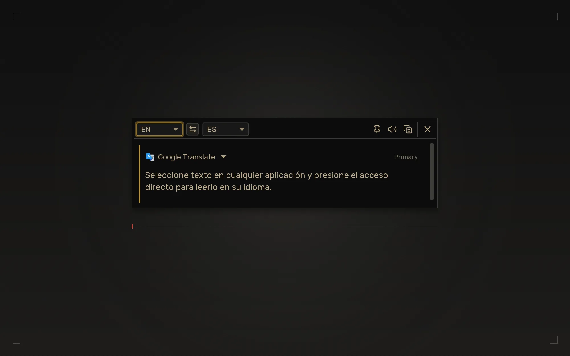 Quick translate popup