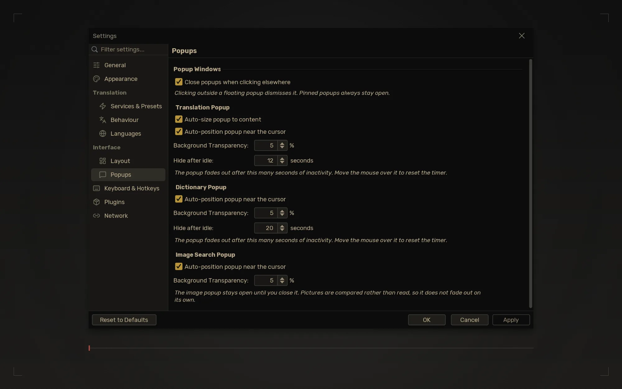 Popups